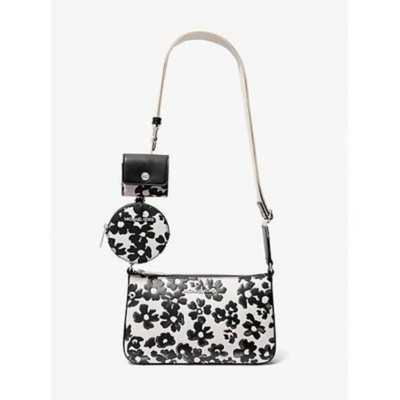 MICHAEL KORS Jet Set Small Sequined Floral Print Crossbody Bag NWT - Picture 1 of 4